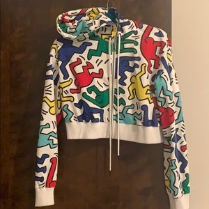Alice & Olivia x Keith Haring zip up hoodie
